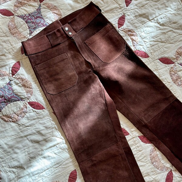 Rare pantalon Rockstar en daim des années 1970