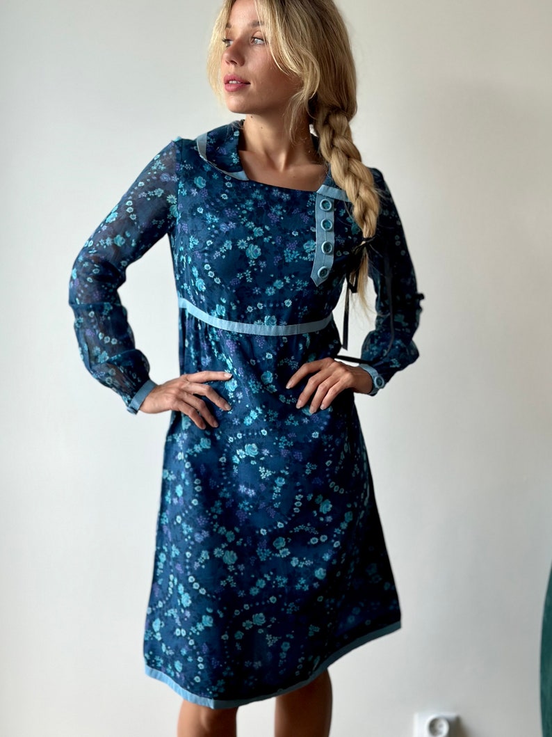 Janie 60'S Button Mini Dress