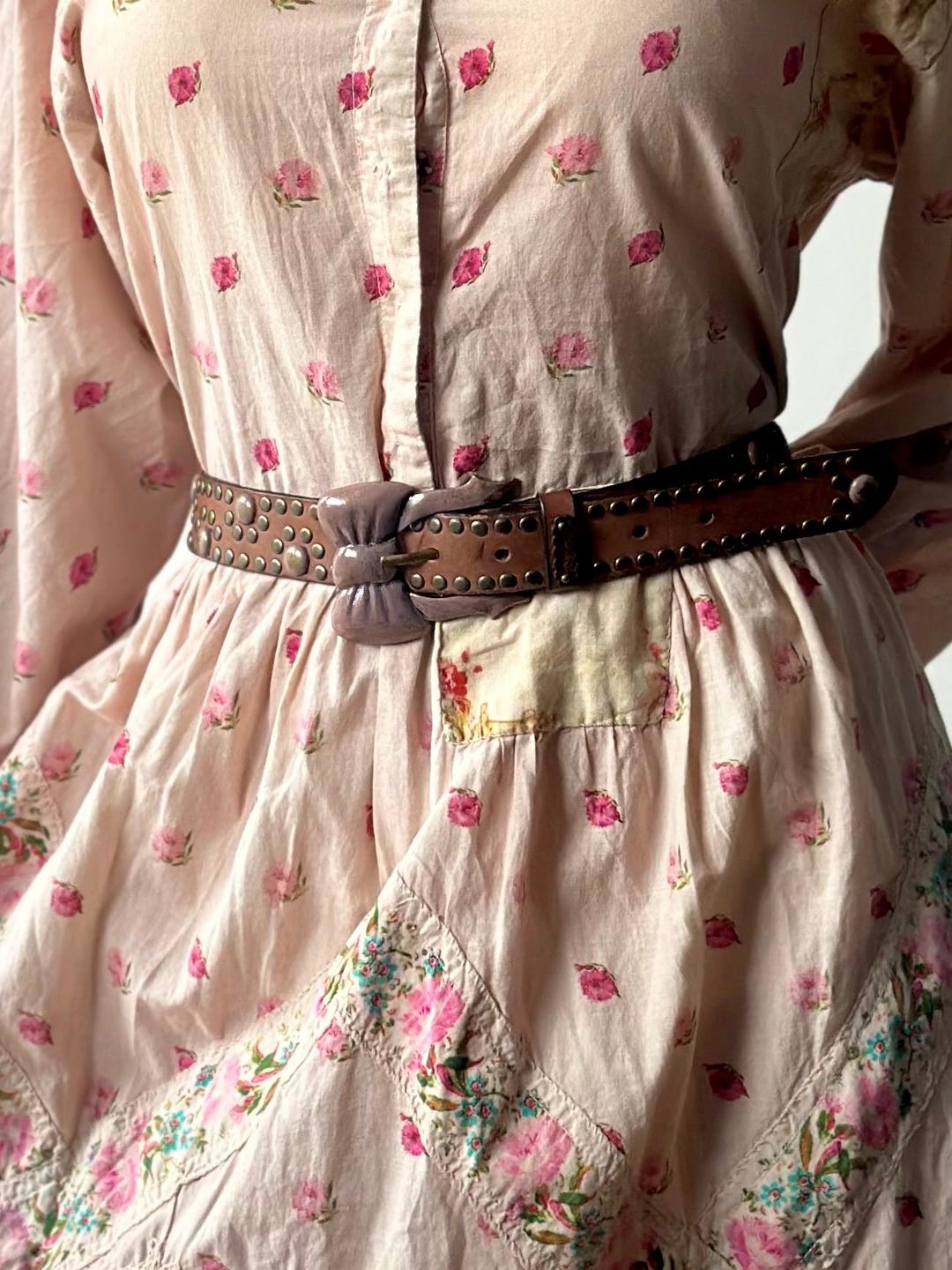 Rare Y2K Betsey Johnson Leather Belt With a Pink Bow Buckle 