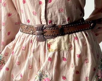 Rare Y2K Betsey Johnson Leather Belt With a Pink Bow Buckle  display picture 1