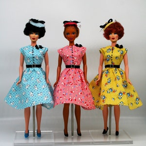 Handmade Vintage 50&#39;s Style Dresses for 11.5&quot; Fashion Dolls