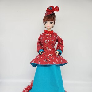 Handmade Bright Victorian Day Dress for 11.5&quot; Fashion Dolls
