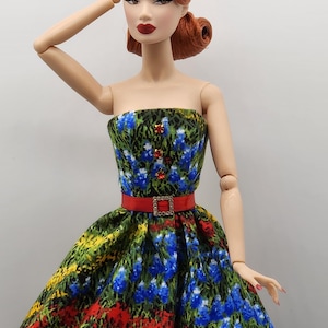 Handmade Vintage Floral Print Gown for 11.5&quot;/12&quot; Fashion Dolls