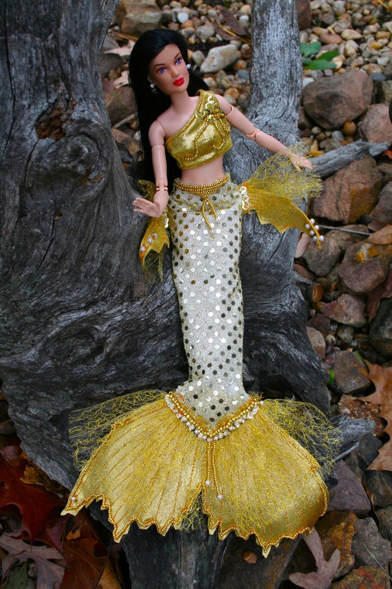 Handmade Golden Mermaid Costume for 11.5