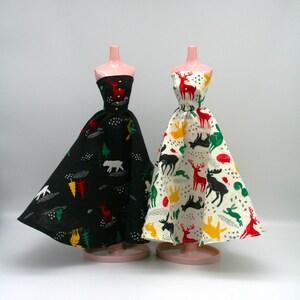 Handmade Woodland Animals White Gown for 11.5&quot; Fashion Dolls