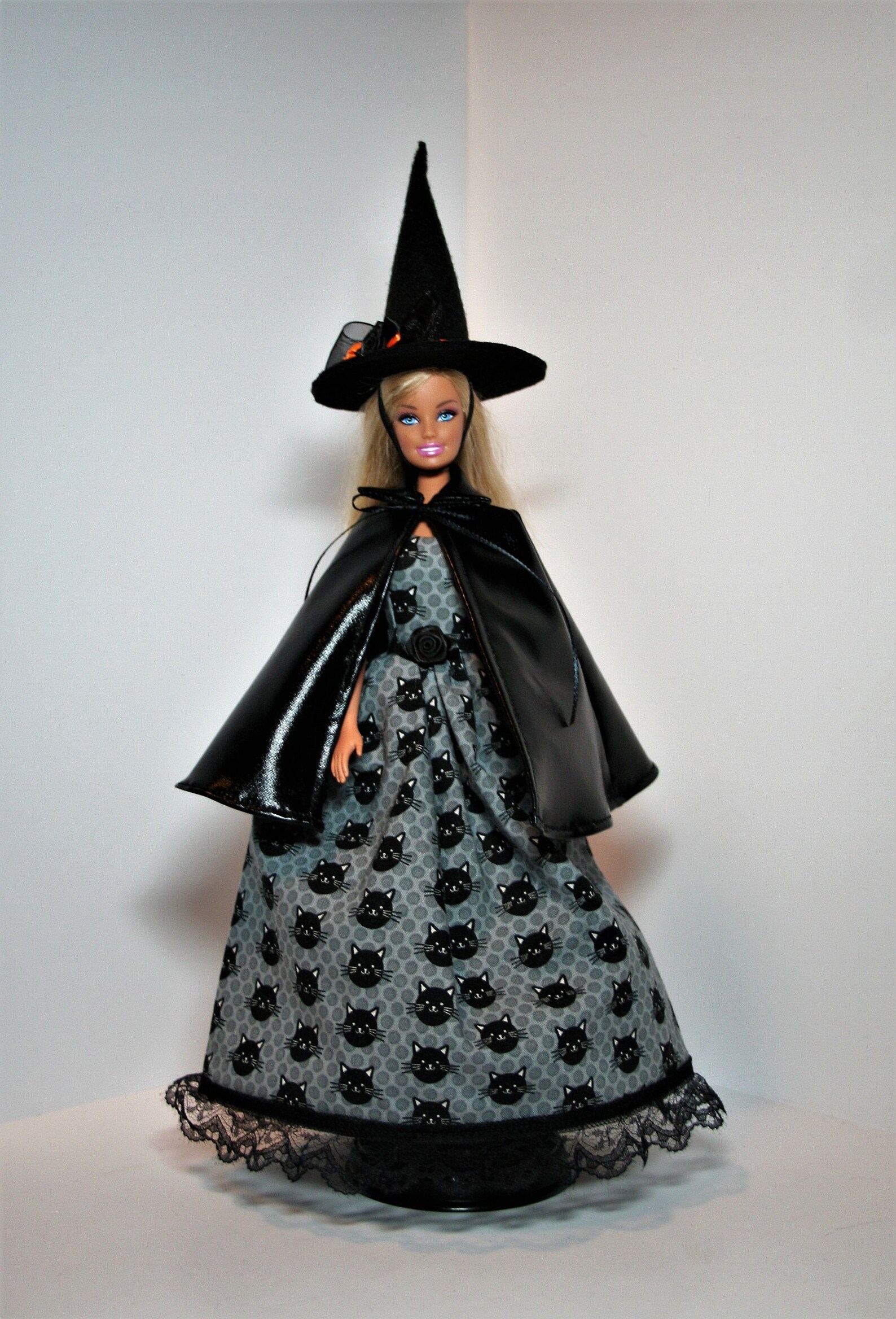 Handmade Black Cat Witch Costume with Cape and Hat for | Etsy