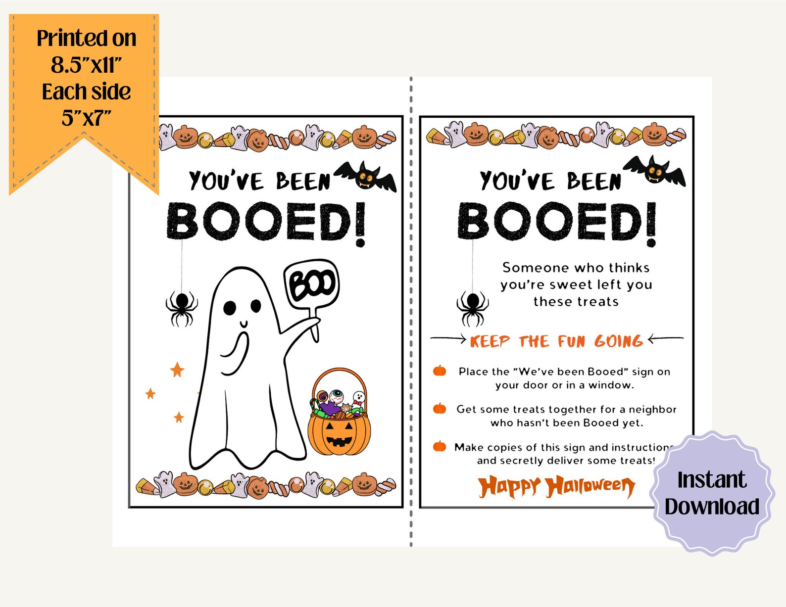 Halloween You've Been Booed Printable You've Been - Etsy