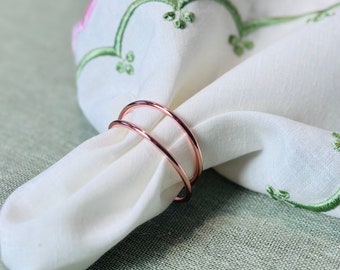 Anillos de servilleta de oro rosa, hebillas de servilletas de metal ecológicas, anillos de servilletas de boda, anillos de servilletas festivos, anillos de servilletas de Navidad (12 piezas/juego)