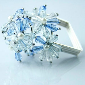 Baby Blue Flower Napkin Rings|Blue Napkin Rings|Handmade Napkin Rings|Flower Napkin Rings|Blue Flower Napkin Rings|Wedding (12pcs/set)