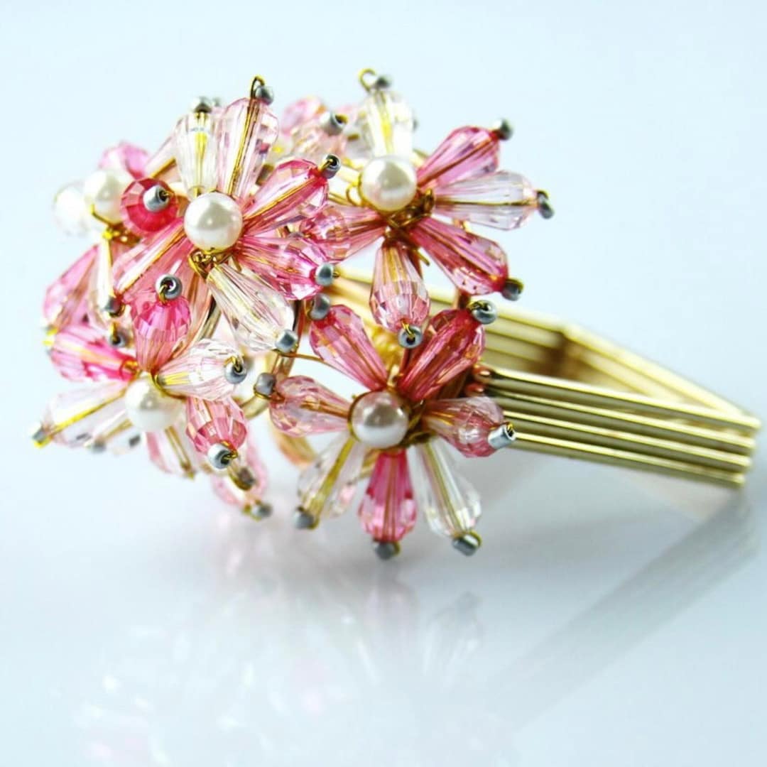 Pink Flower Napkin Ringspink Napkin Ringshandmade Napkin Etsy