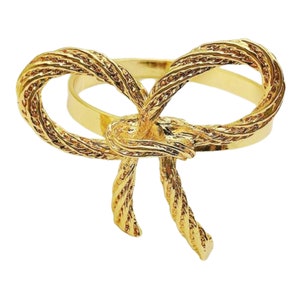 Portatovaglioli a forma di fiocco in oro/Portatovaglioli a forma di fiocco/Portatovaglioli a forma di fiocco in oro/Portatovaglioli/Portatovaglioli da sposa/Portatovaglioli (12 pezzi/set)