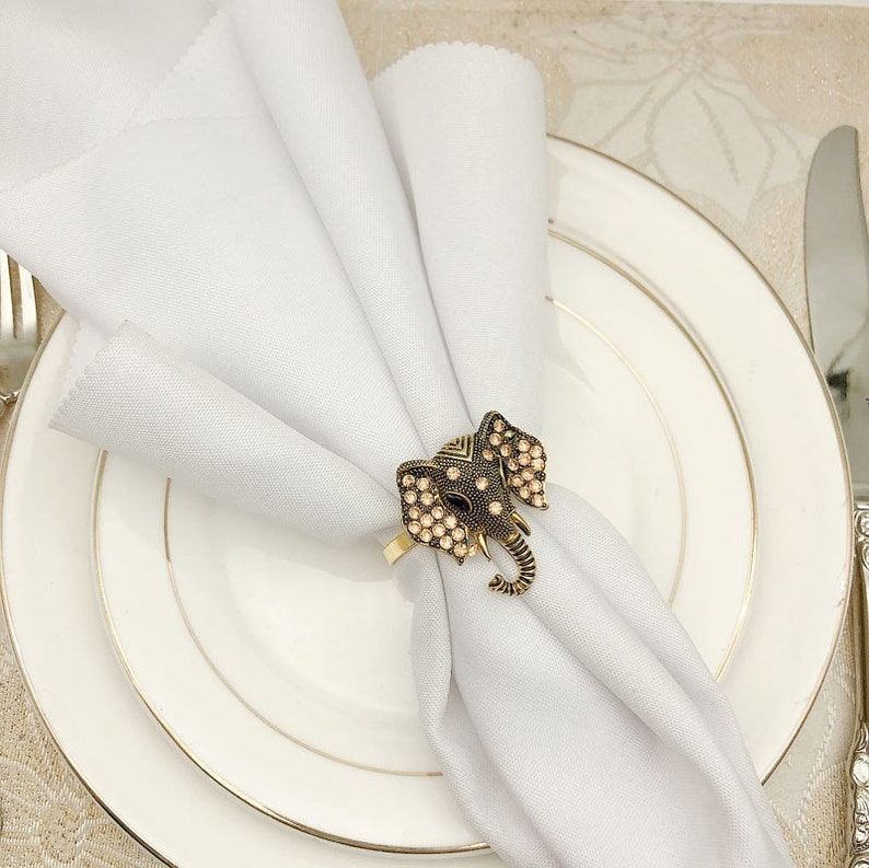 Gold Elephant Napkin Rings 12pcs/set Etsy