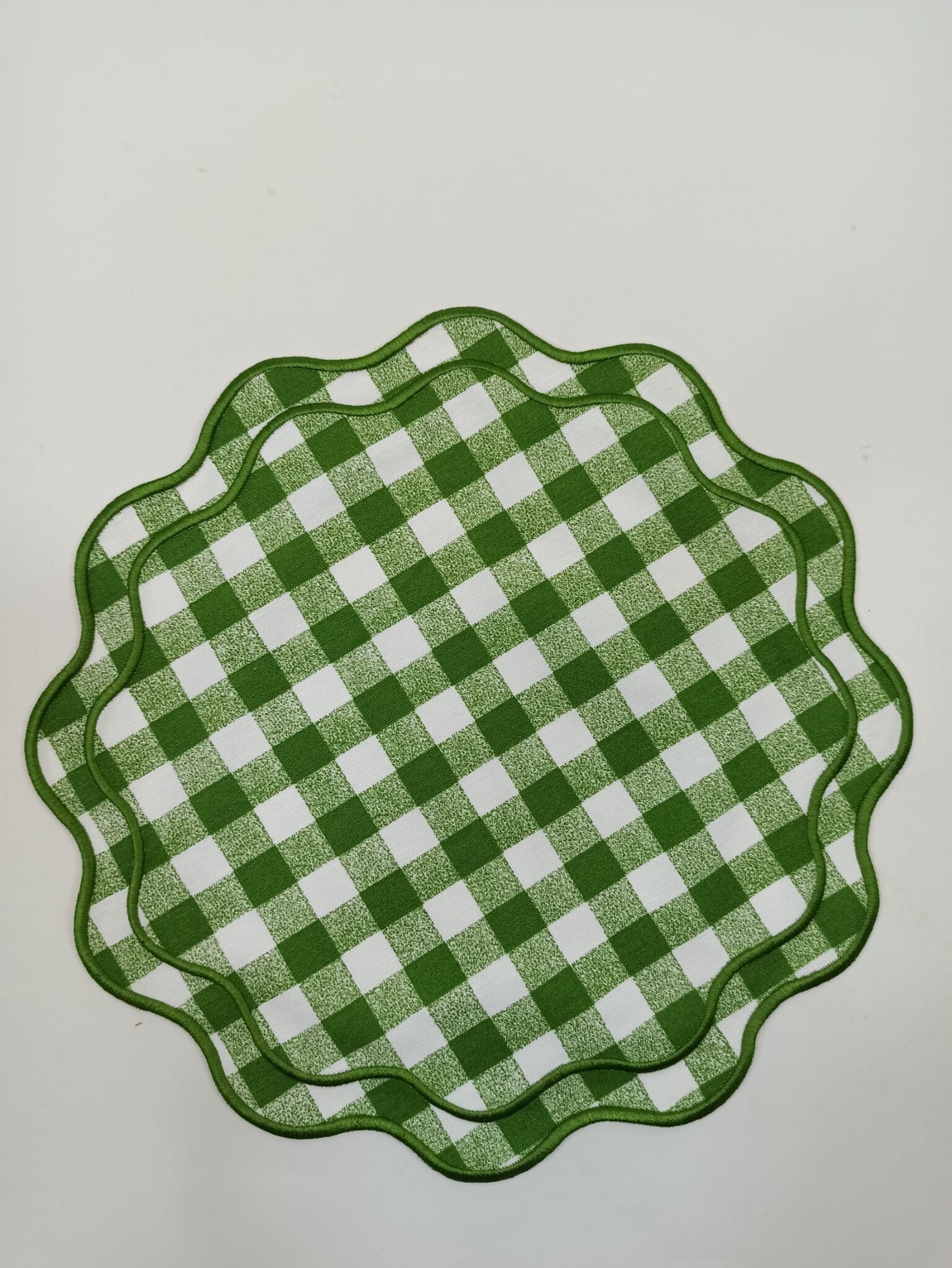 Green Gingham Placemats/gingham Placemats/gingham/gingham Christmas