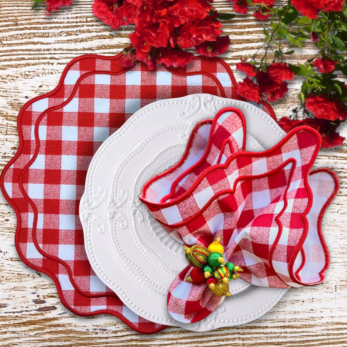 Red Gingham Placemats/gingham Placemats/gingham/gingham Etsy