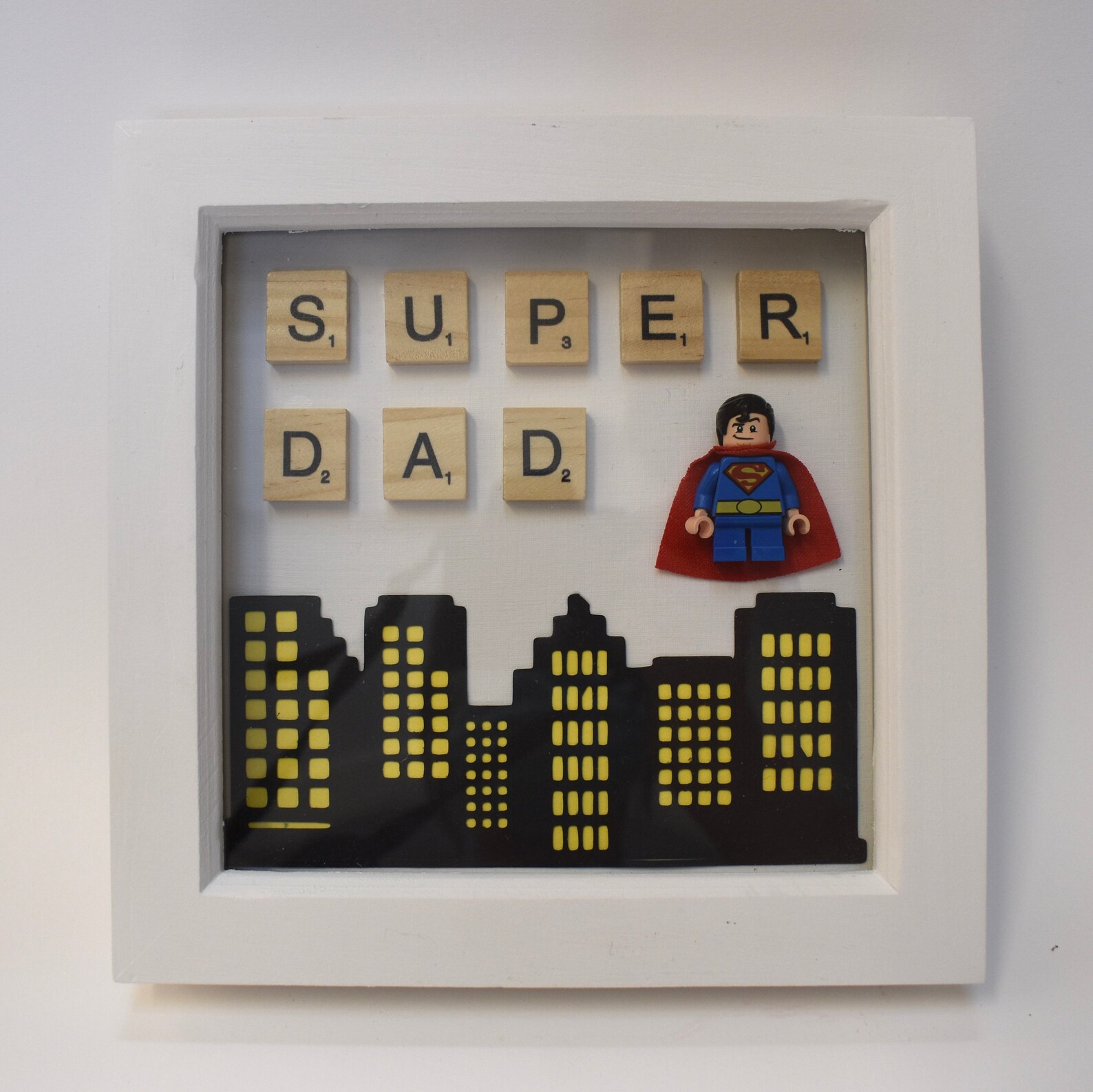 Fathers Day Lego box frame picture free UK P&P Etsy