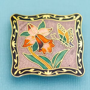 Vintage Art Nouveau Floral Garden Butterfly Clip - E9