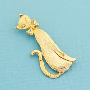 Vintage Golden Cat Rhinestone Ribbon E26