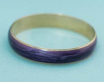 Vintage Purple Gold Bangle Bracelet 7.85 Inches by Avon E15