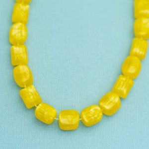 vintage Perles Jaunes Boho Collier de perles 24 pouces - E38