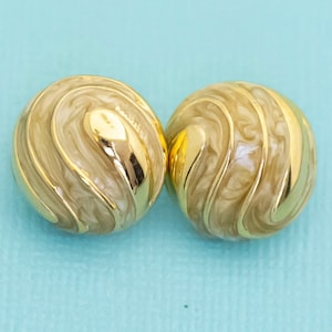 Vintage Wavy Marble Pattern Ball Stud Earrings - E33