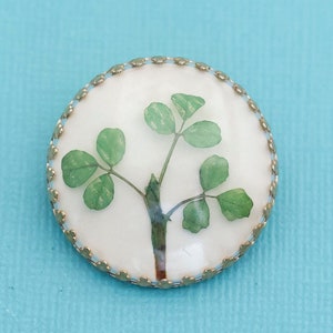 Vintage Mierikswortel Bladeren Cirkel Broche E27