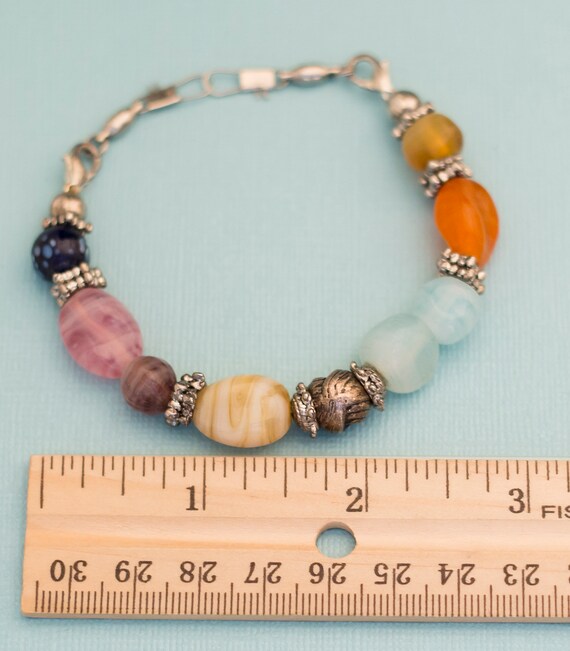 Vintage Colorful Beaded Flexible Bracelet E15 - image 3