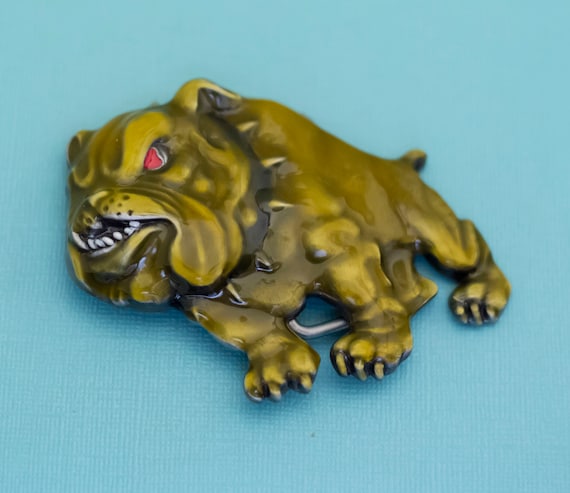 Vintage Steampunk Angry Bulldog Belt Buckle by Si… - image 1