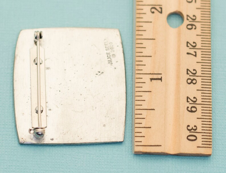 Vintage Silver Square Brooch E16