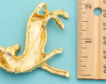 Broche Vintage Animalière Zèbre Alliage Doré - Bijou Ancien - Occasion