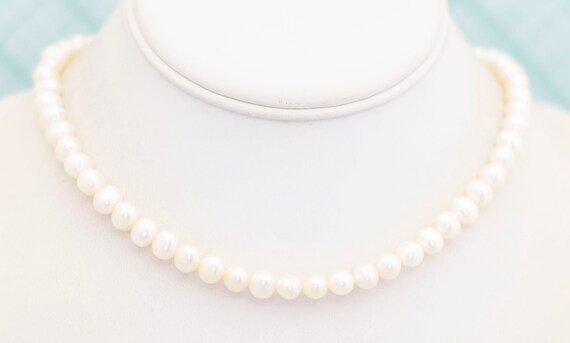 ヴィンテージ クラシック ホワイト パール ネックレス 20 インチ - E35
