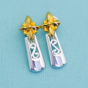 Vintage Stylish Star Gold/Silver Tone Clip On Earrings - E9