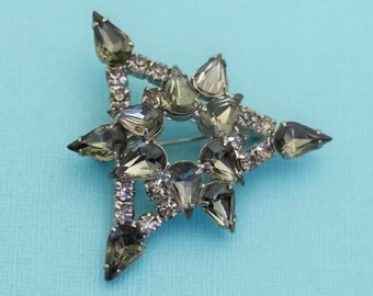 Vintage Triangular Geometry Faux Diamonds Brooch - E8