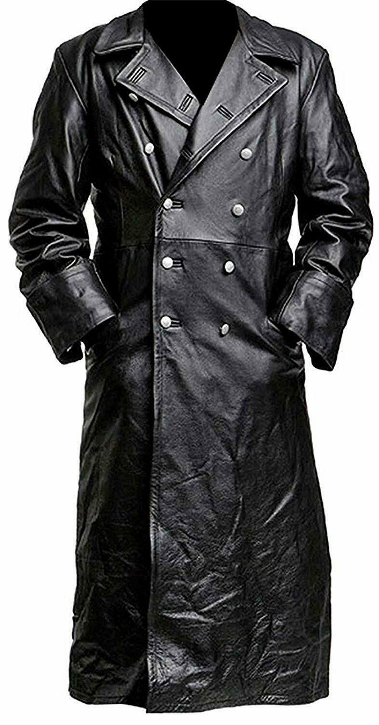 Mens Vintage German Military Real Leather Jacket Trench Coat - Etsy