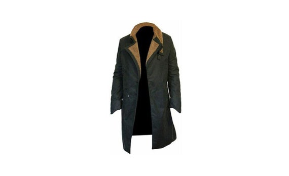 Mens Ryan Gosling Black Cotton Trench 