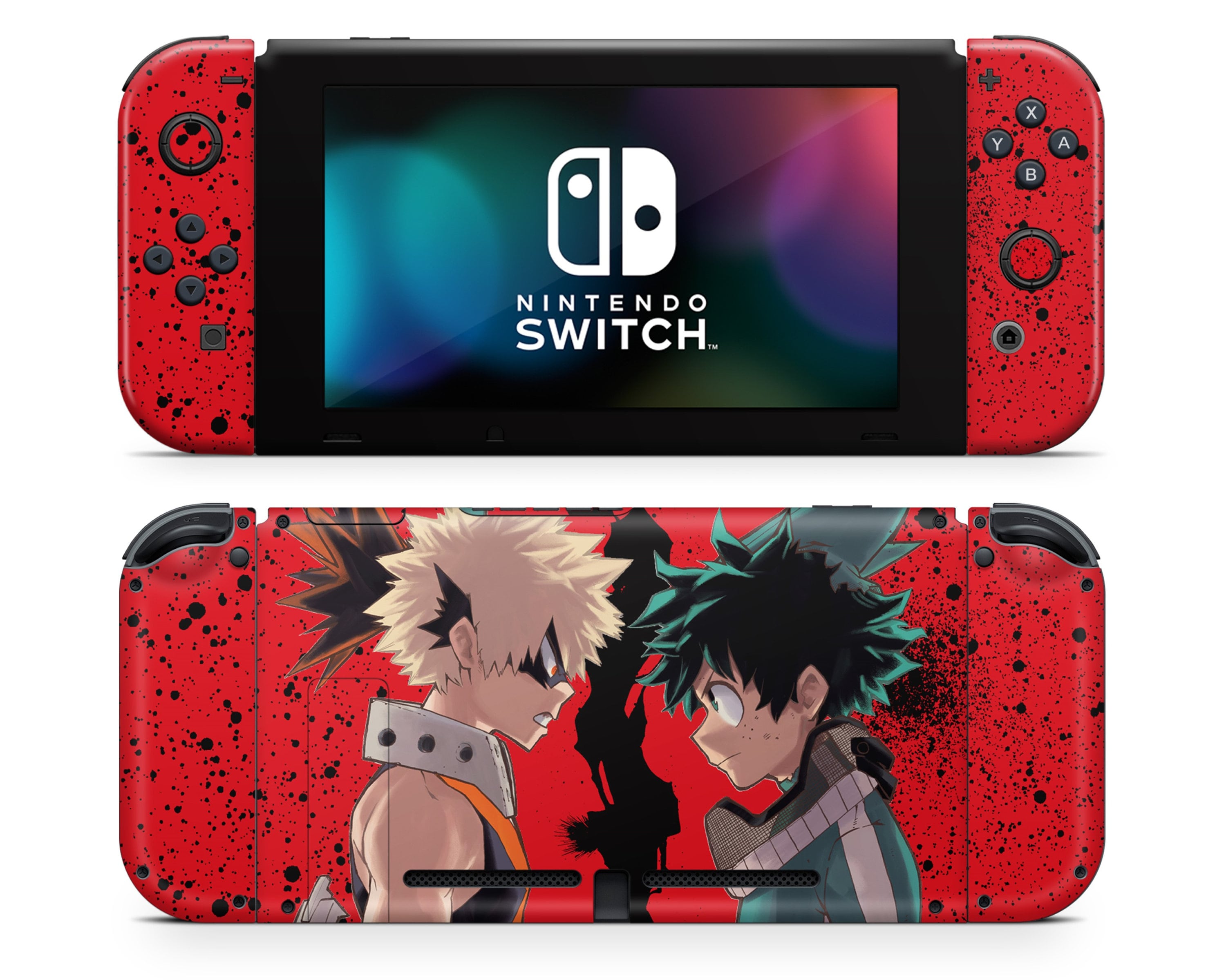 Nintendo Switch My Hero Academia My Hero Academia Nintendo Switch Skin Anime Izuku Midoriya vs | Etsy