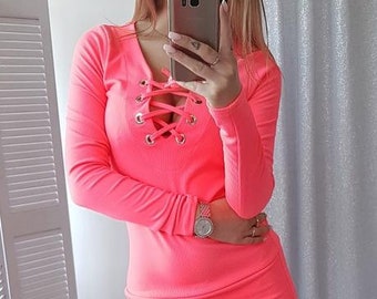 Neon pink dress M/L