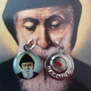 Authentic Saint Charbel Medal with Relic – Blessed Catholic Pendant from Lebanon