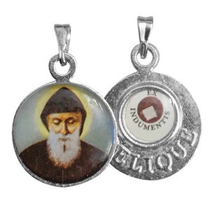 Saint Charbel medal with relic