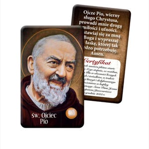 St. Padre Pio relic card
