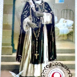 Carte prière et relique de Saint Martin de Porres