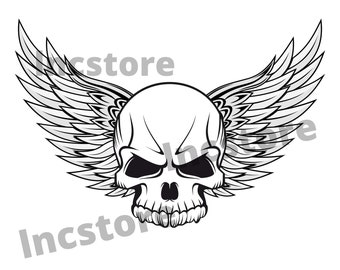 Download Cute Skull With Wings Svg File Template Kits How To Printing Printmaking Privius Com