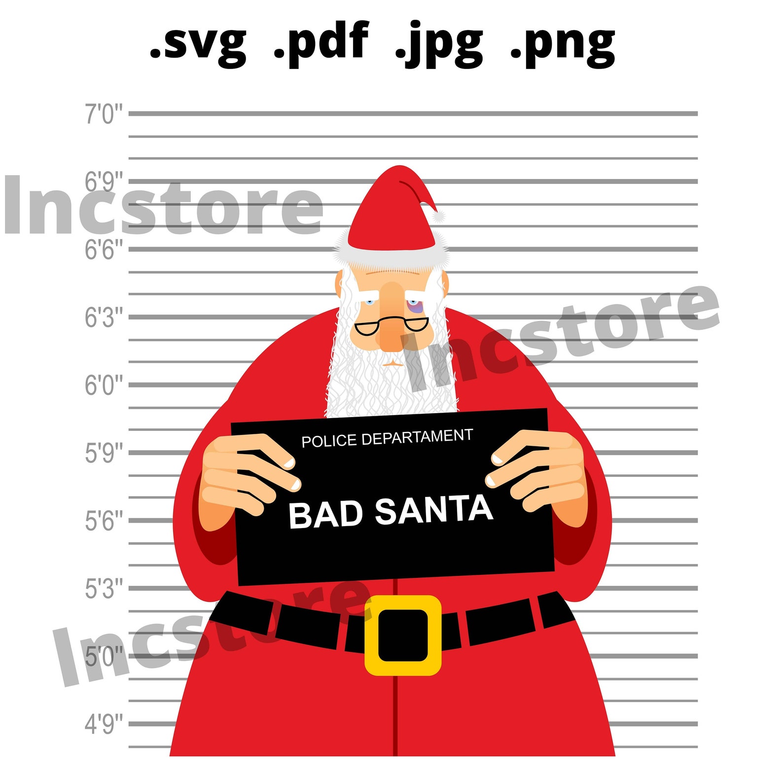 Bad Santa Svg Cricut Cut File Digital File Instant Etsy