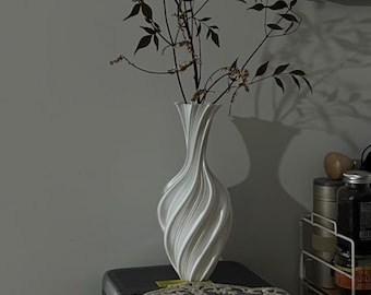 SILKEN VINE｜Modern 3D Printed Vase | Minimalist Home Decor | Sculptural Flower Vase | Pearlescent Vase