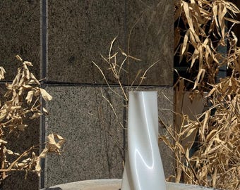 MONOLITH | Sculptural Vase | Modern Home Decor | Pearl White Decorative Vase | Minimalist Flower Vase