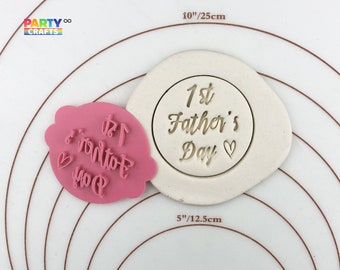 1st Father's Day Cookie Stamp | Fondant Embosser, Gift Decoration