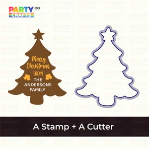 Personalised Custom Christmas Tree Cookie Cutter 3D Printed Stamp Embosser set