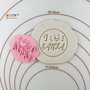 I love SANTA Cookie Fondant Embosser Stamp | Christmas Cookie Embosser and Fondant Stamp in Christmas theme
