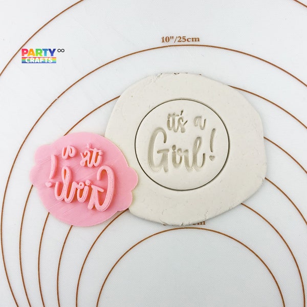 It's a Girl! cookie stamp | It's a Girl! Cookie Fondant Embosser | It's a Girl! Embosser Stamp | baby shower cookie stamp