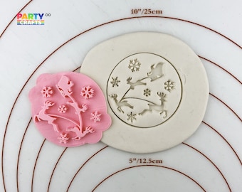 Reindeer, Snow, Santa Cookie Fondant Embosser Stamp / Christmas Cookie Embosser e Fondant Stamp in tema natalizio