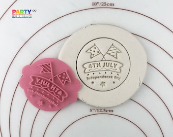 Happy 4th of July USA Cookie Stempel | Happy 4th of July USA Cookie Fondant Embosser | Independence Day Cookies Embosser Stempel